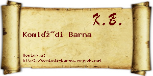 Komlódi Barna névjegykártya